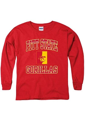 Pitt State Gorillas Youth Red No 1 Long Sleeve T-Shirt