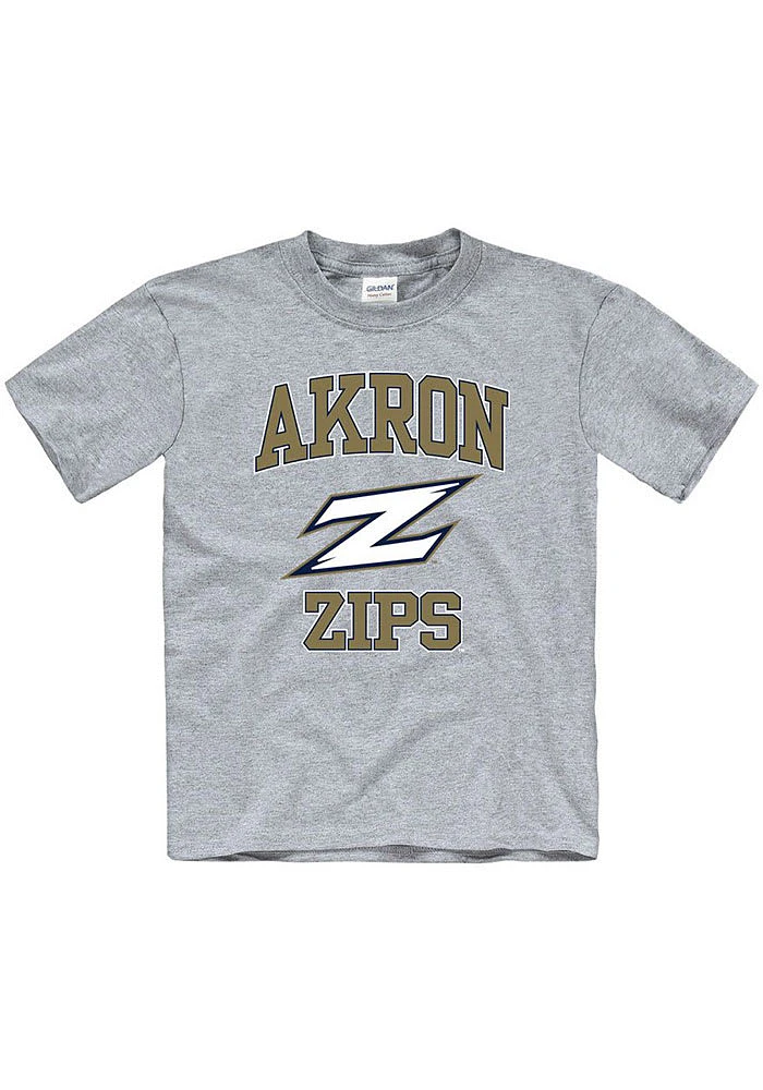 Akron Zips Youth Grey No 1 Short Sleeve T-Shirt