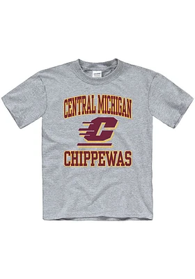 Central Michigan Chippewas Youth Grey No 1 Short Sleeve T-Shirt