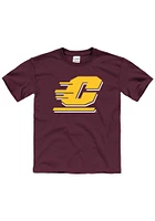 Central Michigan Chippewas Youth Maroon Primary Logo Short Sleeve T-Shirt