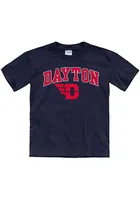 Dayton Flyers Youth Navy Blue Arch Mascot Short Sleeve T-Shirt