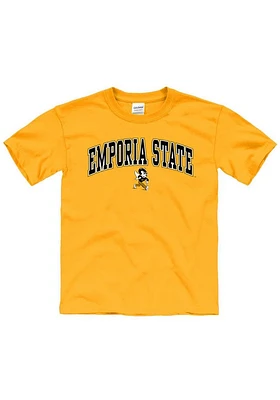 Emporia State Hornets Youth Gold Arch Mascot Short Sleeve T-Shirt
