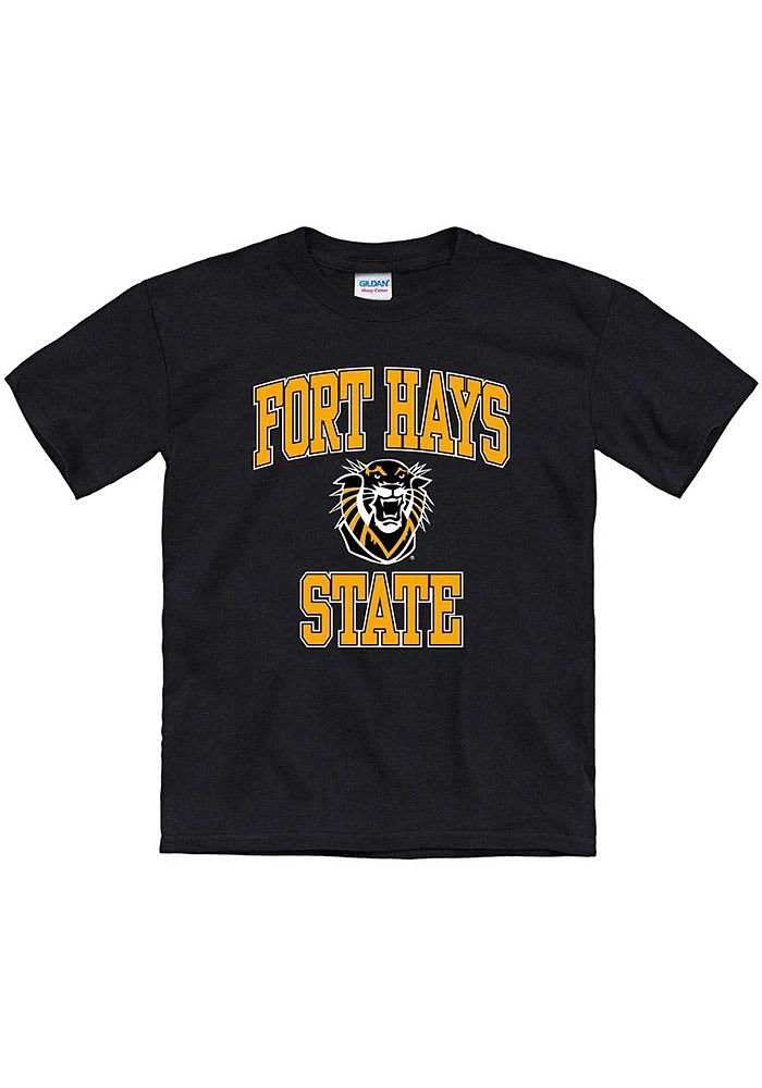 Fort Hays State Tigers Youth Black No 1 Short Sleeve T-Shirt