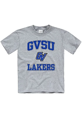 Grand Valley State Lakers Youth Grey No 1 Short Sleeve T-Shirt