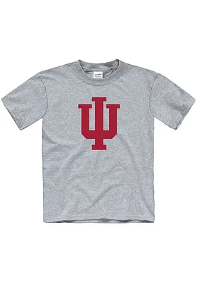 Indiana Hoosiers Youth Grey Primary Logo Short Sleeve T-Shirt