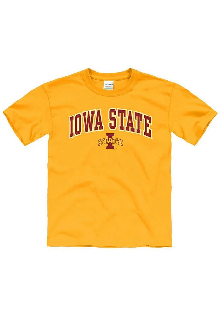 Iowa State Cyclones Youth Gold Arch Mascot Short Sleeve T-Shirt
