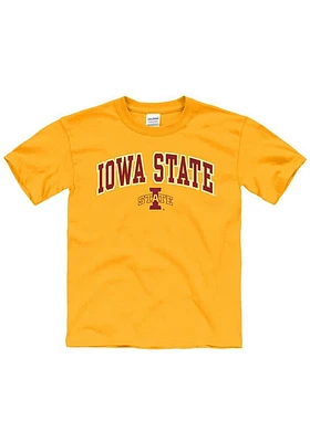 Iowa State Cyclones Youth Gold Arch Mascot Short Sleeve T-Shirt