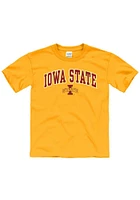 Iowa State Cyclones Youth Gold Arch Mascot Short Sleeve T-Shirt