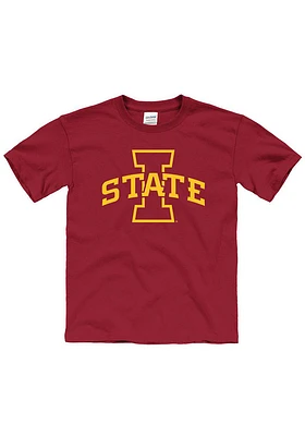 Iowa State Cyclones Youth Cardinal Primary Logo Short Sleeve T-Shirt