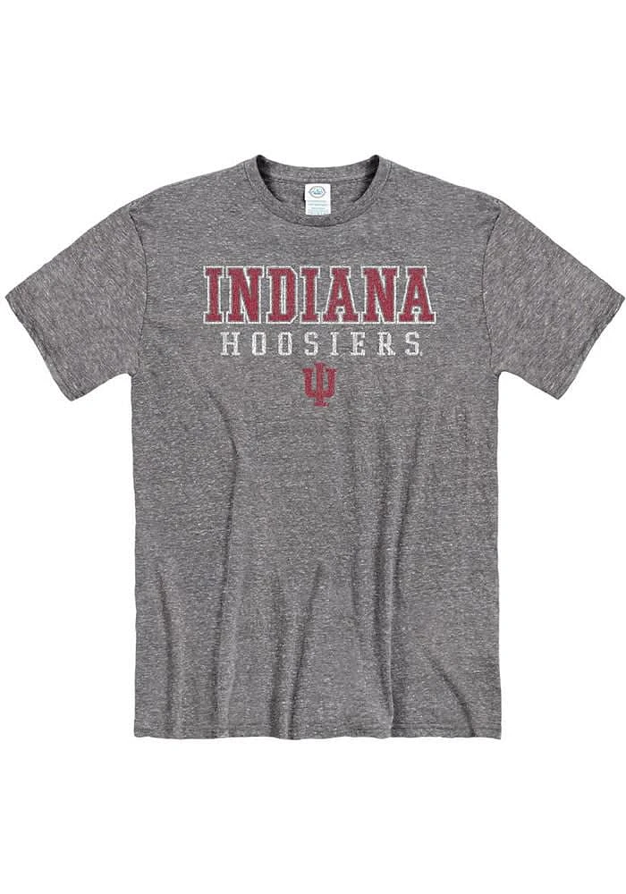 Indiana Hoosiers Grey Snow Heather Wornout Short Sleeve Fashion T Shirt