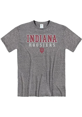 Indiana Hoosiers Grey Snow Heather Wornout Short Sleeve Fashion T Shirt