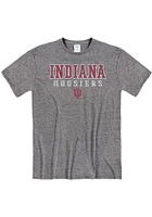 Indiana Hoosiers Grey Snow Heather Wornout Short Sleeve Fashion T Shirt