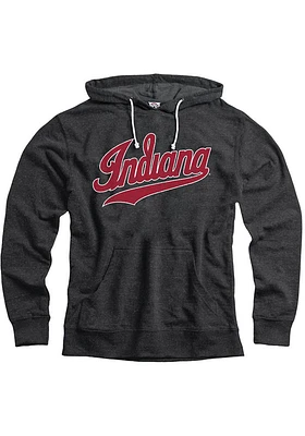 Indiana Hoosiers Mens Black Script Logo Snow Heather Fashion Hood