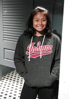 Indiana Hoosiers Mens Black Script Logo Snow Heather Fashion Hood