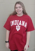 Indiana Hoosiers Crimson Arch Mascot Short Sleeve T Shirt
