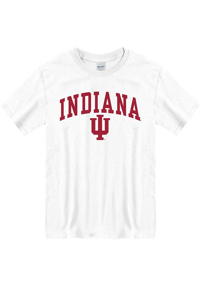 Indiana Hoosiers White Arch Mascot Short Sleeve T Shirt