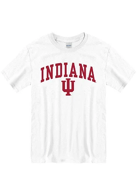 Indiana Hoosiers White Arch Mascot Short Sleeve T Shirt