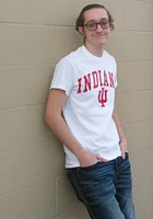 Indiana Hoosiers White Arch Mascot Short Sleeve T Shirt