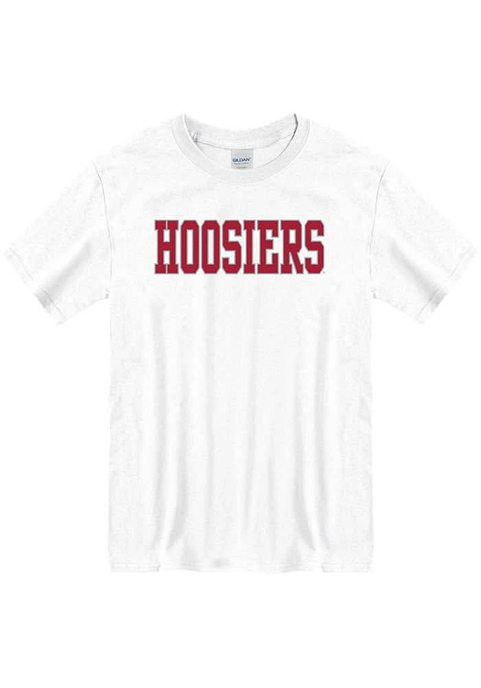 Indiana Hoosiers White Team Name Short Sleeve T Shirt
