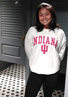 Indiana Hoosiers Mens White Arch Mascot Long Sleeve Crew Sweatshirt