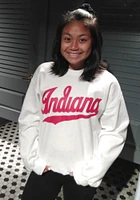 Indiana Hoosiers Mens White Script Logo Long Sleeve Crew Sweatshirt