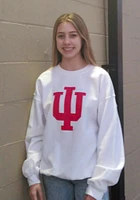 Indiana Hoosiers Mens White Big Logo Long Sleeve Crew Sweatshirt