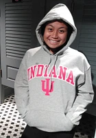 Indiana Hoosiers Mens Grey Arch Mascot Long Sleeve Hoodie