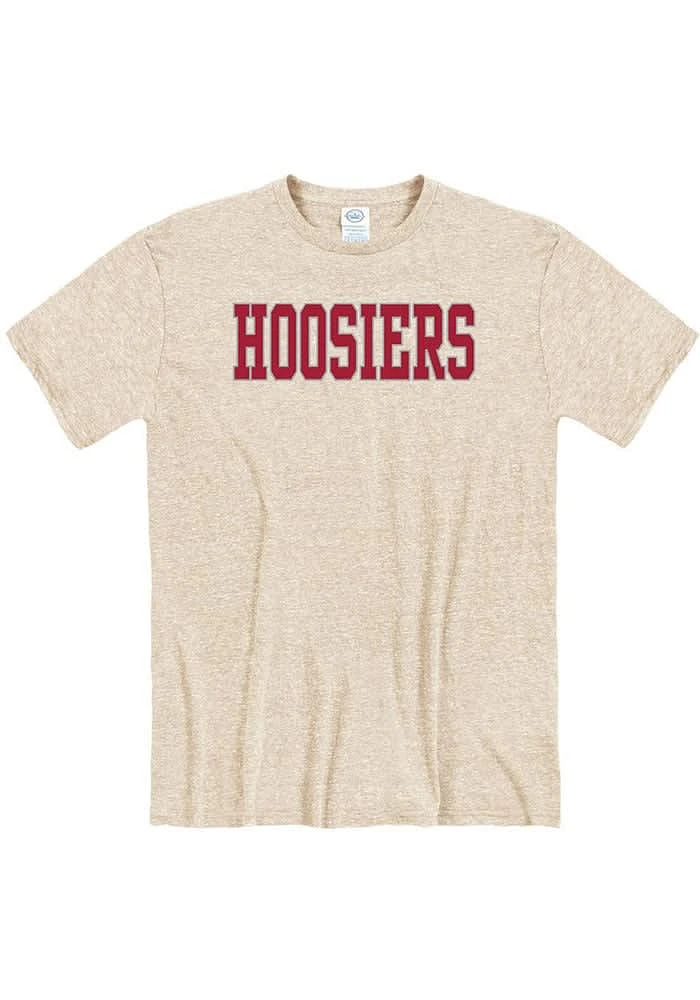 Indiana Hoosiers Oatmeal Team Name Short Sleeve Fashion T Shirt