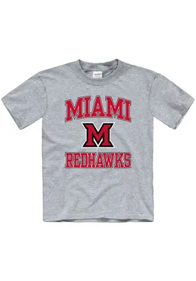 Miami RedHawks Youth Grey No 1 Short Sleeve T-Shirt