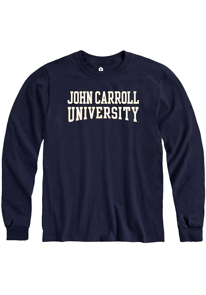 Rally John Carroll Blue Streaks Navy Arch Name Long Sleeve T Shirt