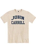 Rally John Carroll Blue Streaks Oatmeal Arch Name Short Sleeve Fashion T Shirt