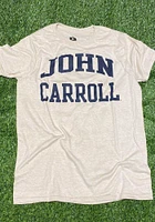 Rally John Carroll Blue Streaks Oatmeal Arch Name Short Sleeve Fashion T Shirt