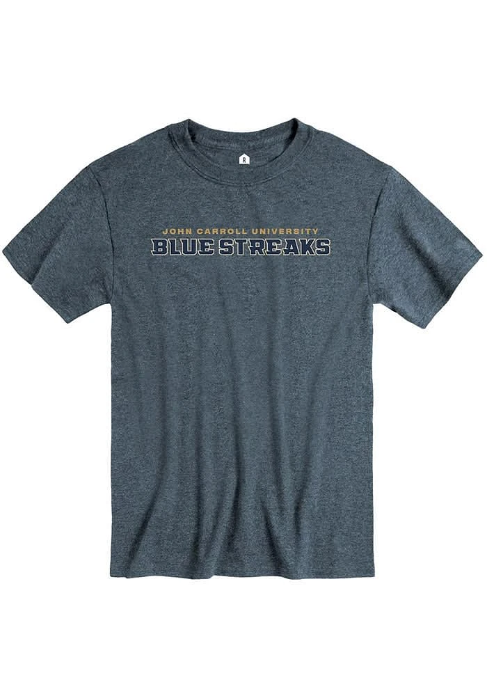 Rally John Carroll Blue Streaks Charcoal Loud Short Sleeve T Shirt
