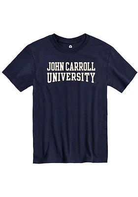 Rally John Carroll Blue Streaks Navy Arch Name Short Sleeve T Shirt