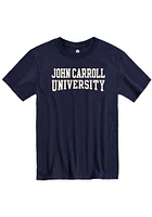 Rally John Carroll Blue Streaks Navy Arch Name Short Sleeve T Shirt