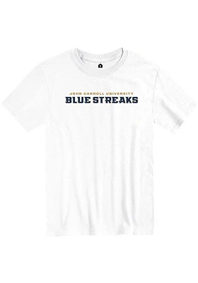 Rally John Carroll Blue Streaks White Loud Short Sleeve T Shirt