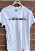 Rally John Carroll Blue Streaks White Loud Short Sleeve T Shirt