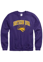 Northern Iowa Panthers Mens Arch Mascot Long Sleeve Crew Sweatshirt