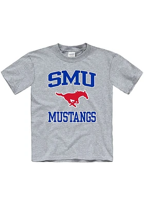 SMU Mustangs Youth Grey No 1 Short Sleeve T-Shirt