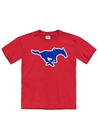 SMU Mustangs Youth Red Primary Logo Short Sleeve T-Shirt