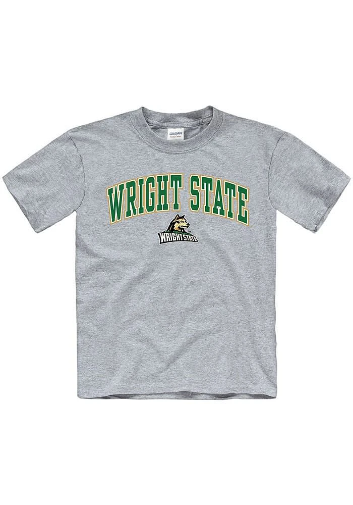 Wright State Raiders Youth Grey Arch Mascot Short Sleeve T-Shirt