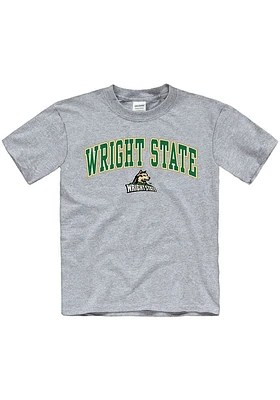 Wright State Raiders Youth Grey Arch Mascot Short Sleeve T-Shirt