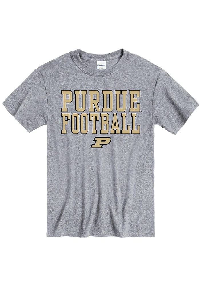 Purdue Boilermakers Grey Football Short Sleeve T Shirt