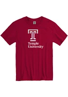 Temple Owls Cardinal Big Logo Short Sleeve T Shirt