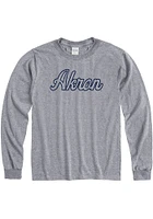Akron Zips Grey Wordmark Long Sleeve T Shirt