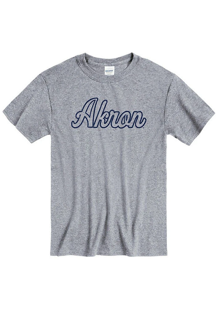 Akron Zips Grey Wordmark Short Sleeve T Shirt