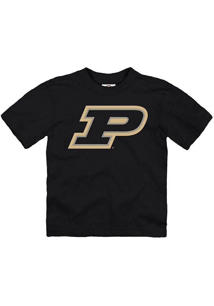 Purdue Boilermakers Toddler Black Primary Logo Design Short Sleeve T-Shirt