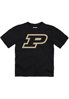 Purdue Boilermakers Toddler Black Primary Logo Design Short Sleeve T-Shirt