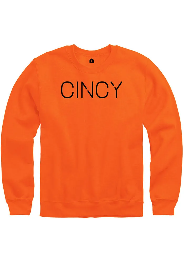 Cincinnati Orange Disconnected Long Sleeve Crew Sweatshirt