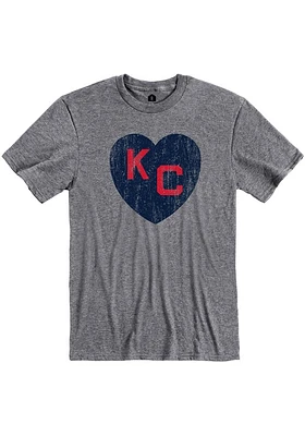 Rally Kansas City Monarchs Graphite Contrasted Heart Short Sleeve Fashion T Shirt